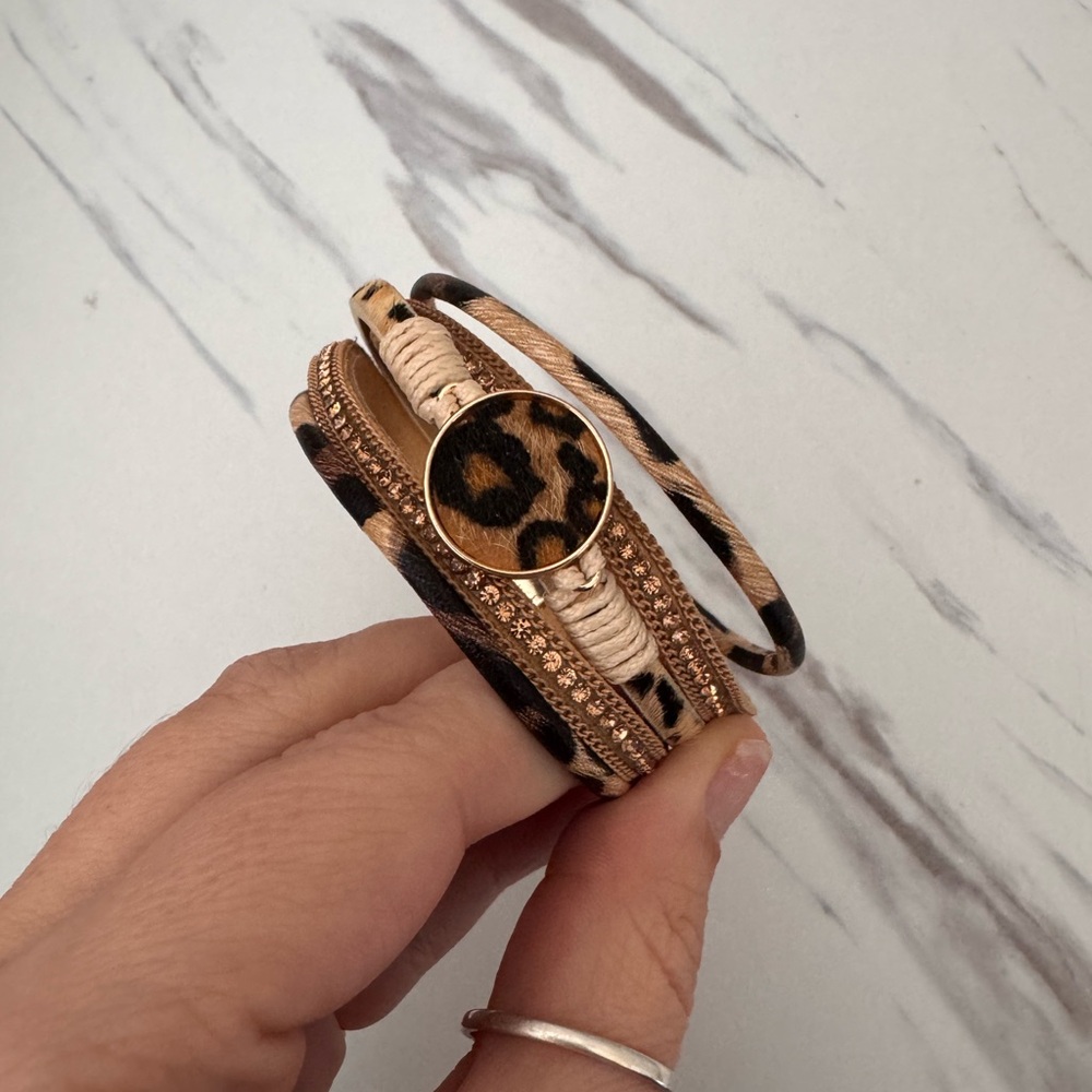 Leopard Print Multi-Layer Bracelet